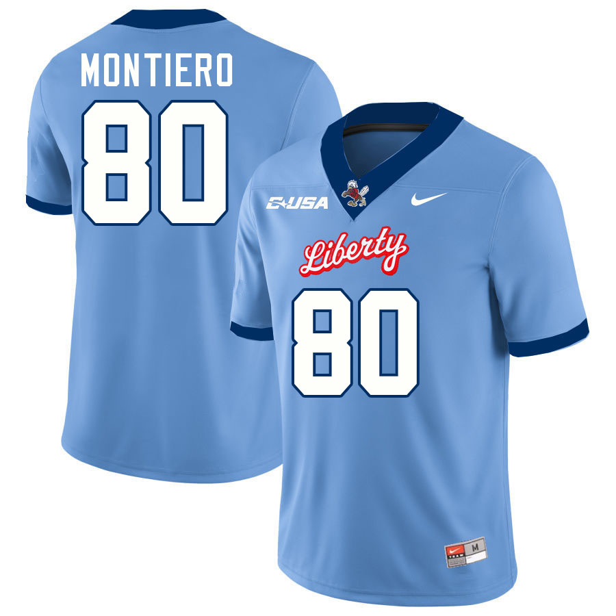 Liberty Flames #80 Jon Montiero College Football Jerseys Stitched-Light Blue